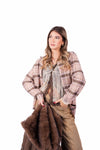 Camicia Oversize Tartan Rosa/Marrone donna Miss love - 5