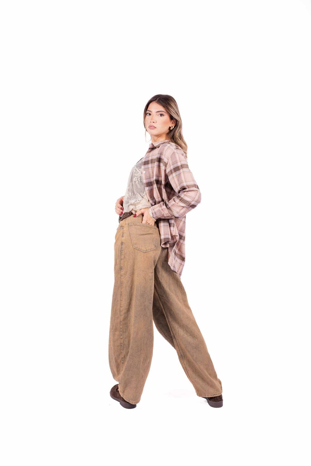 Jeans Wide-Leg SandWashed donna Miss love - 5