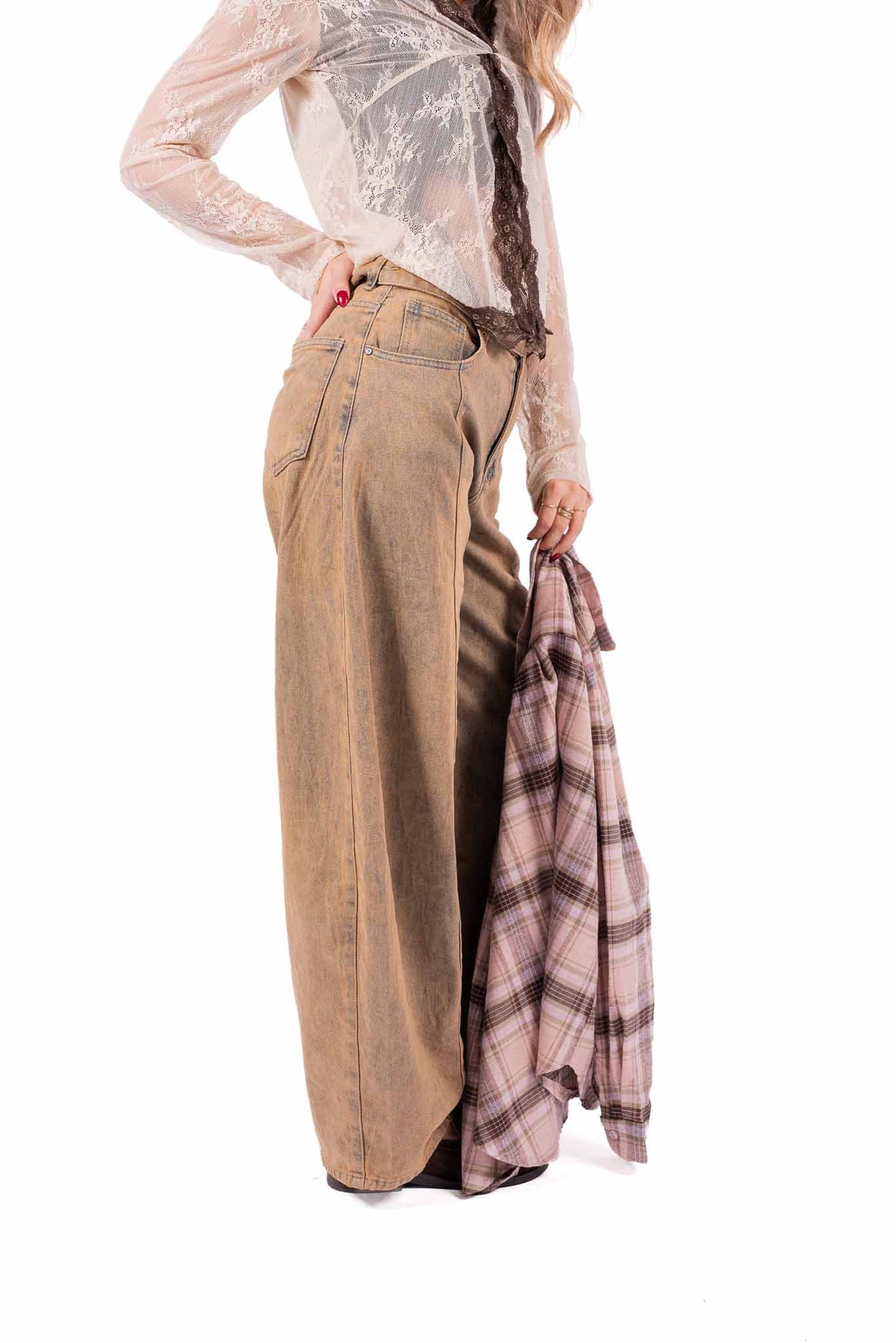 Jeans Wide-Leg SandWashed donna Miss love - 3