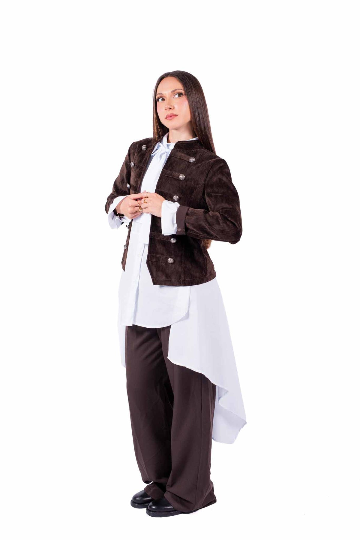 Giacca Napoleone in Velluto Testa di Moro donna Miss love - 2