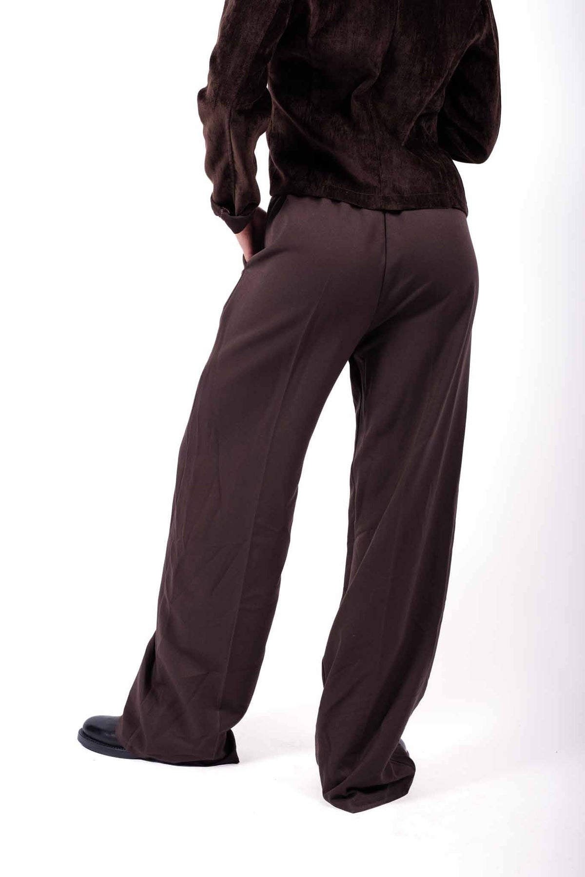 Pantaloni Sartoriali Straight Fit Marroni donna Miss love - 3