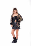 Camicia Oversize Camouflage con Piume sui Polsi donna Miss love - 4