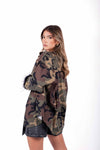 Camicia Oversize Camouflage con Piume sui Polsi donna Miss love - 6