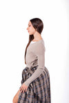 Maglia Serafino Doppio Strato Beige donna Miss love - 2
