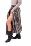 Gonna Midi Tartan a Portafoglio con Nodi e Spacco donna Miss love - 4