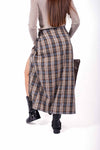 Gonna Midi Tartan a Portafoglio con Nodi e Spacco donna Miss love - 5