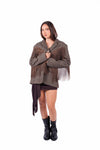 Blazer Tweed Marrone con Frange donna Miss love - 4