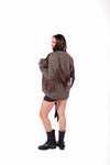 Blazer Tweed Marrone con Frange donna Miss love - 3