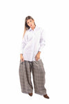 Pantaloni Cargo Barrel Fit a Quadri donna Tensione in - 5