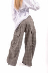 Pantaloni Cargo Barrel Fit a Quadri donna Tensione in - 4