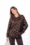 Camicia Cioccolato in Satin a Pois donna Miss love - 1