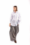 Camicia in Popeline Bianco con Polsini alti donna Tensione in - 1