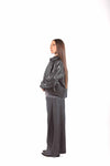 Camicia Crop Ecopelle Nera donna Tensione in - 3