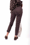 Pantaloni Chino Cioccolato con Cintura Borchiata donna Miss love - 3