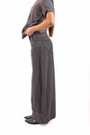 Jeans Barrel Fit Grigio Lavaggio Washed donna Tensione in - 2