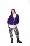 Cardigan Oversize Viola con Profili a Contrasto donna Miss love - 6