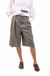 Bermuda con Pinces a Quadri Tartan donna Tensione in - 1
