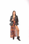 Blazer Peplum in Ecopelle Nero donna Tensione in - 5
