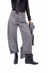 Pantaloni Barrel Fit Grigi donna Miss love - 1