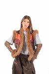 Gilet Patchwork Multicolor in Ecopelliccia donna Tensione in - 4
