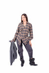 Camicia a Quadri Tartan Drapeggiata donna Miss love - 1