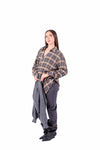 Camicia a Quadri Tartan Drapeggiata donna Miss love - 5