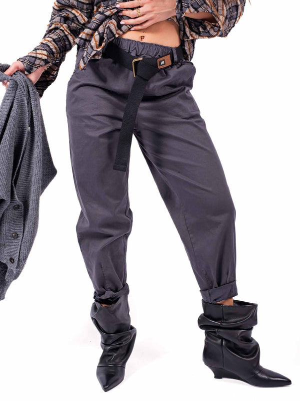 Pantaloni Chino Grigi con Cintura da donna Miss love