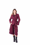 Blazer Bordeaux con Cintura Annodabile e Fodera Leopardata donna Miss love - 5