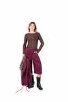 Blazer Bordeaux con Cintura Annodabile e Fodera Leopardata donna Miss love - 6