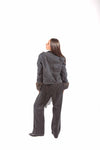 Giacca Military Style Denim Nero con Polsi in Ecopelliccia donna Tensione in - 5