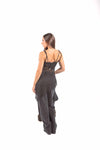 Abito Corto in Pizzo Asimmetrico Nero donna Tensione in - 5