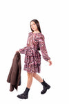 Abito Corto in Chiffon Zebrato con Volant donna Miss love - 2