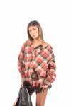 Camicia Oversize a Quadri con Bralette Integrata donna Tensione in - 3