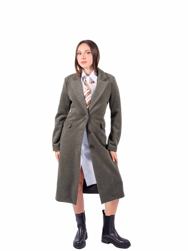 Cappotto Lungo Verde Militare da donna Miss love