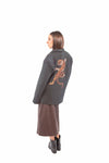Blazer Monopetto con Ricamo Tigre sul Retro donna Tensione in - 6