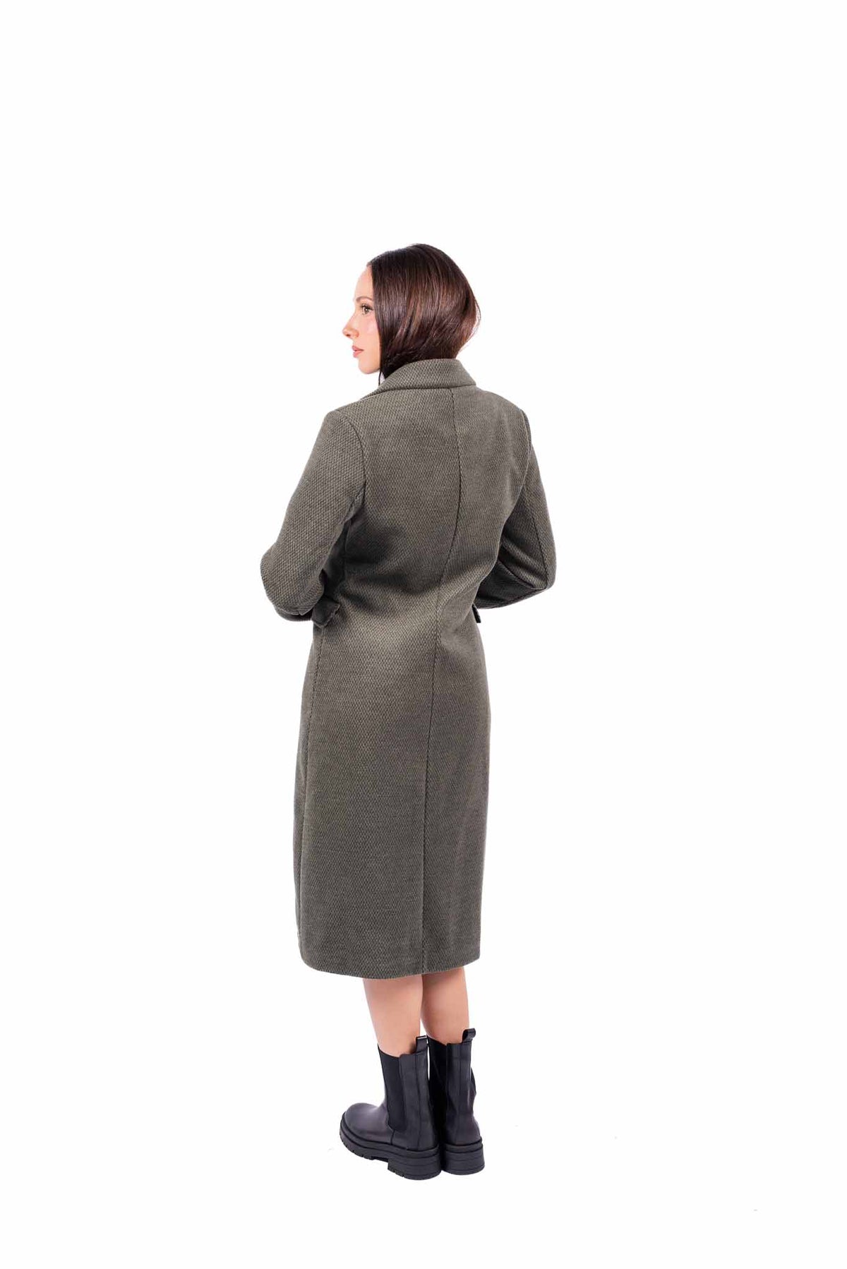 Cappotto Lungo Verde Militare donna Miss love - 3