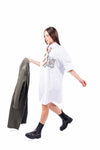 Abito Camicia Bianco con Taschino Paillettess donna Miss love - 5