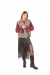 Gonna Midi Ecopelle Nera con Maxi Frange donna Tensione in - 5