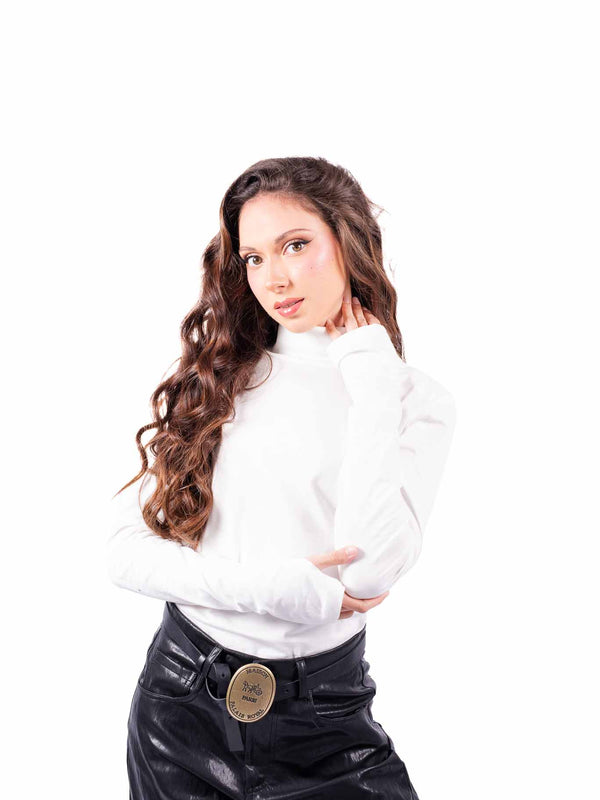 Maglia Lupetto Panna da donna Tensione in