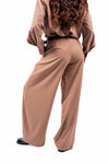 Pantaloni Palazzo Cammello con Cintura donna Tensione in - 5