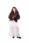 Bomber in Ecopelle Marrone con Ecopelliccia donna Tensione in - 2