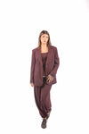 Blazer Monopetto Bordeaux con Tasca sulla Manica donna Maryley - 4