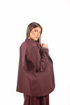 Blazer Monopetto Bordeaux con Tasca sulla Manica donna Maryley - 3