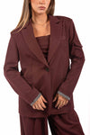 Blazer Monopetto Bordeaux con Tasca sulla Manica donna Maryley - 1