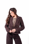 Blazer Sartoriale in Velluto a Coste Cioccolato donna Tensione in - 1