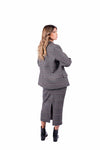 Blazer Principe di Galles Grigio con Applicazioni Jewel donna Tensione in - 4