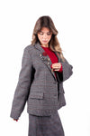 Blazer Principe di Galles Grigio con Applicazioni Jewel donna Tensione in - 2