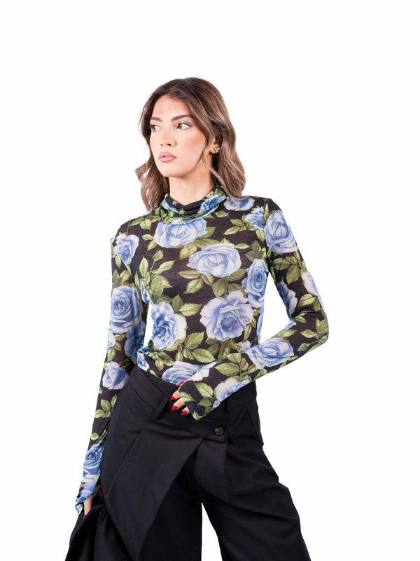 Blusa Lupetto Fantasia Floreale da donna Tensione in
