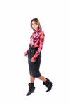 Blusa Lupetto con Fantasia Floreale Rossa donna Tensione in - 5