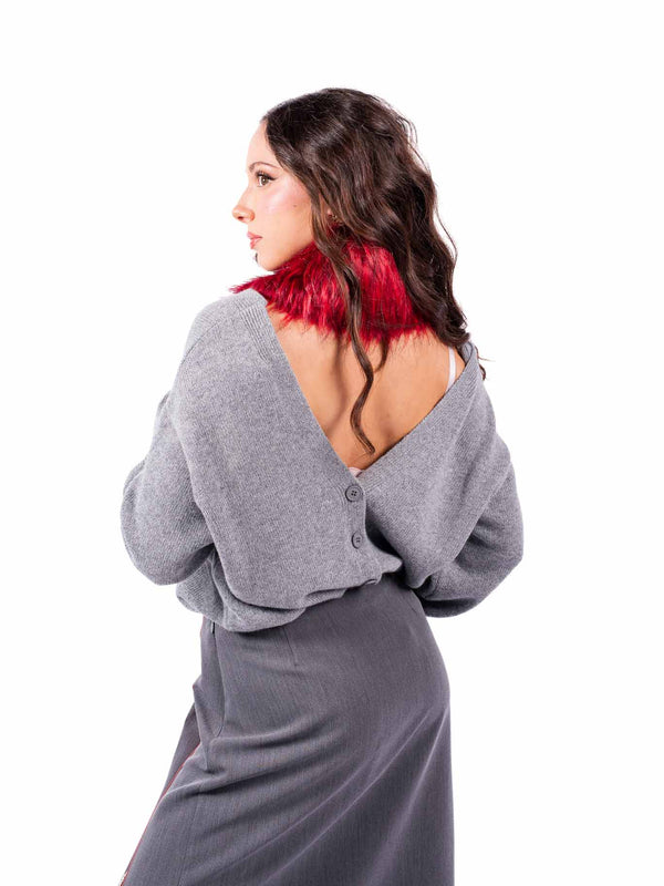 Collo in Ecopelliccia Rosso da donna Tensione in